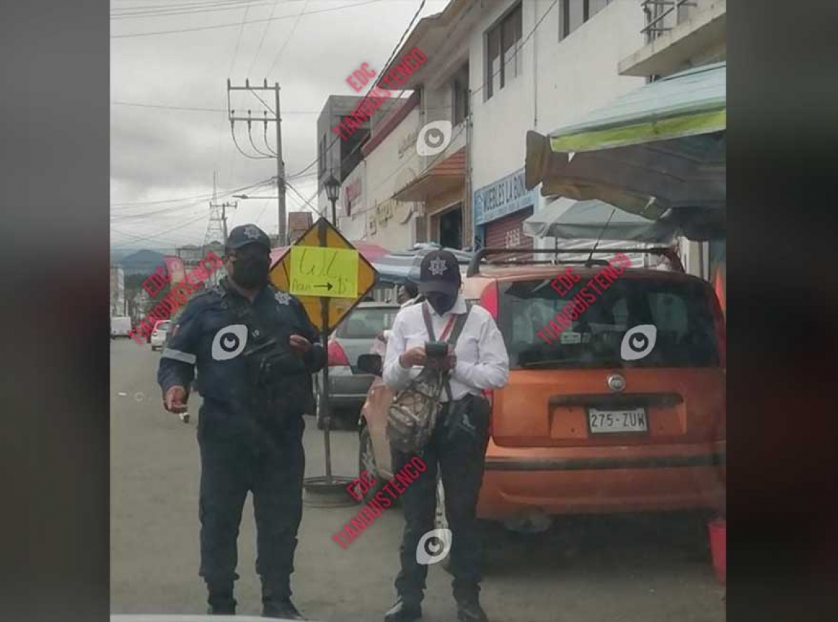 Infracción por no traer cubre bocas