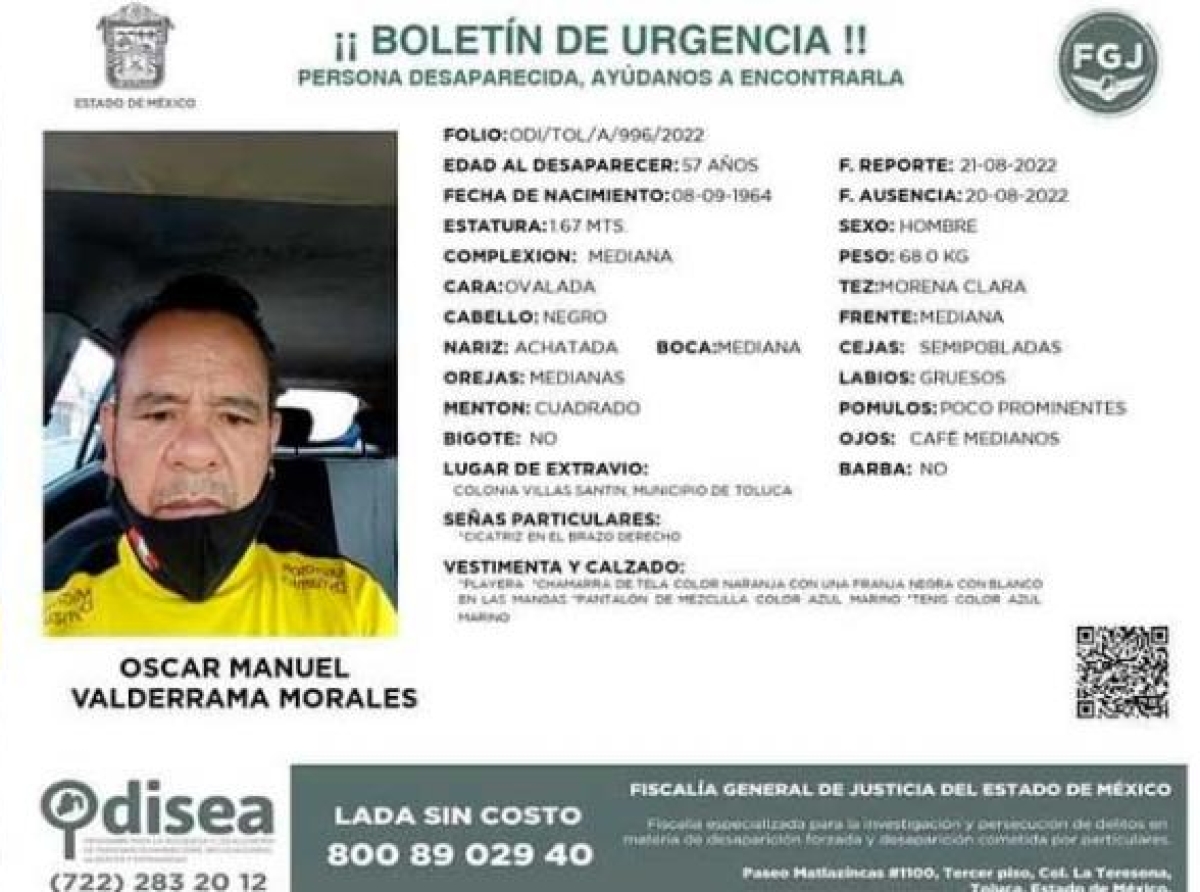 Sin rastro de Óscar Manuel Valderrama, chofer de DiDi