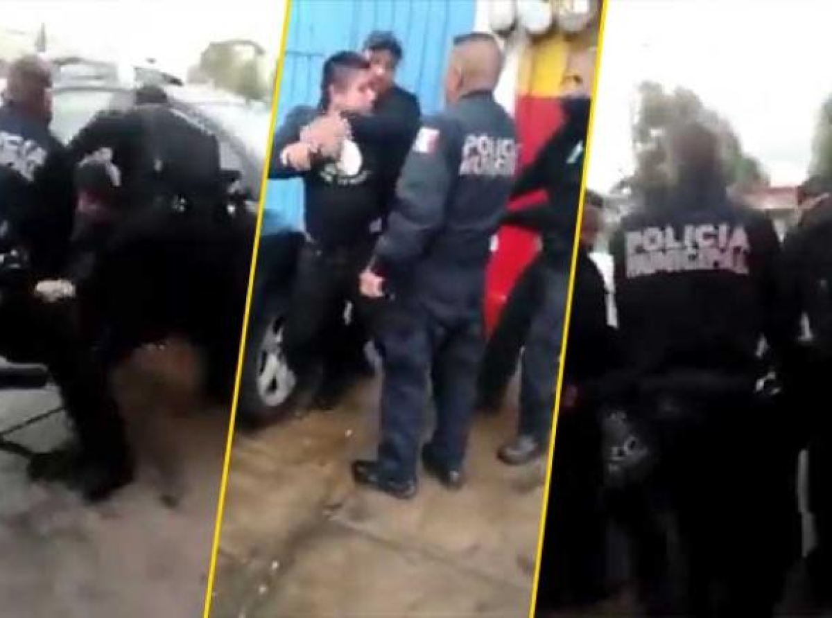 Hombre impide a policías saltarse la fila en una rosticería y lo detienen