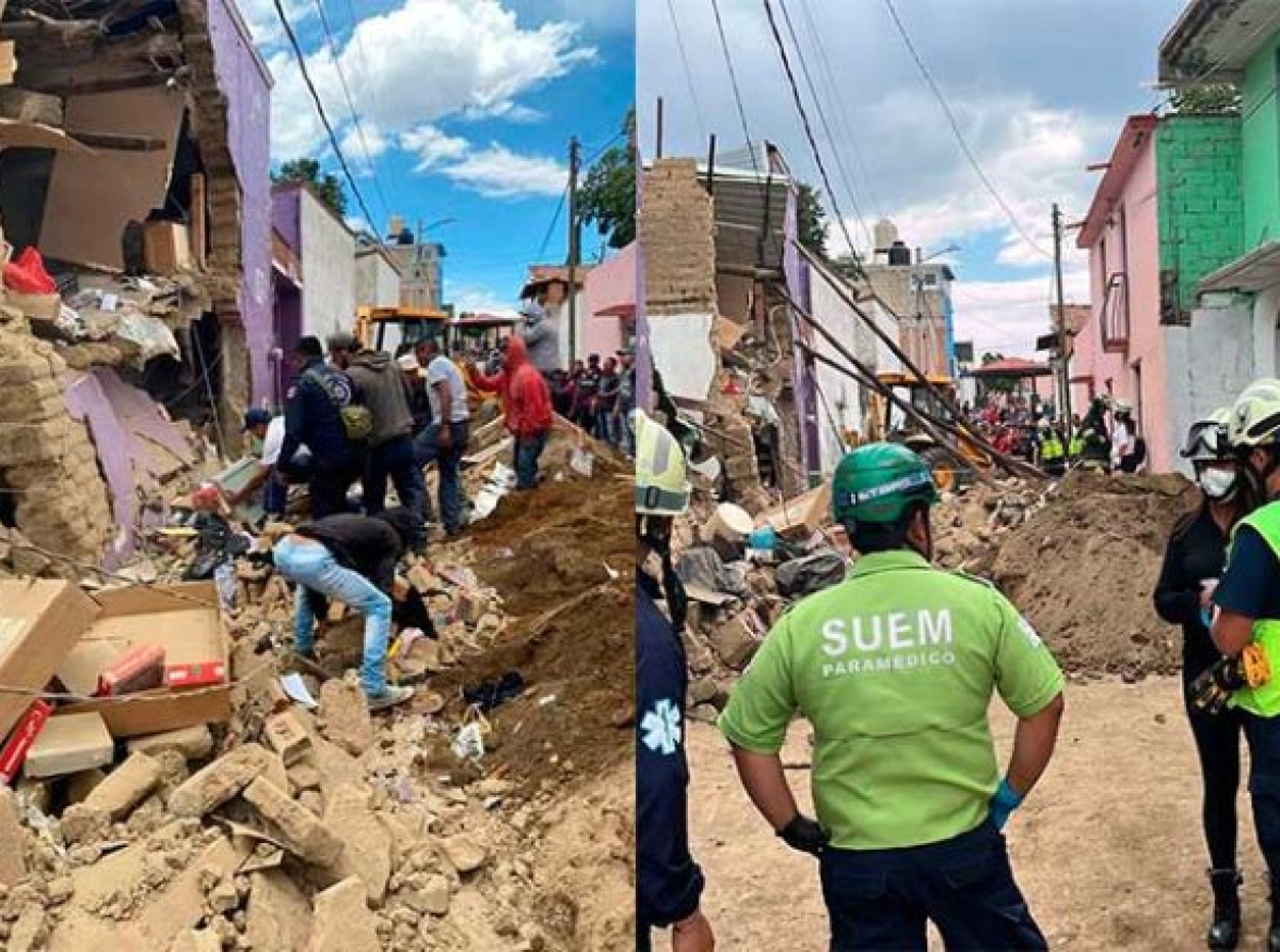 Se derrumba barda en Toluca, hay víctimas