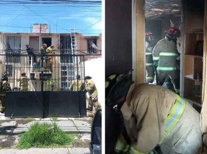 Reportan explosión por tanque de gas en vivienda de Metepec