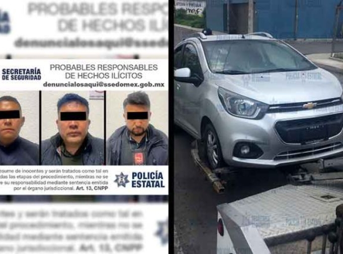 Detienen a tres sujetos por extorsión en Edoméx