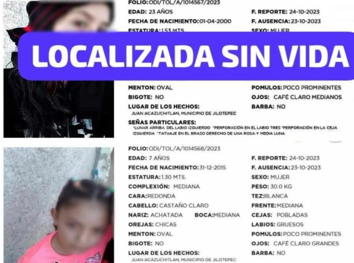 Aparece Wendy “N” sin vida, su hija sigue desaparecida