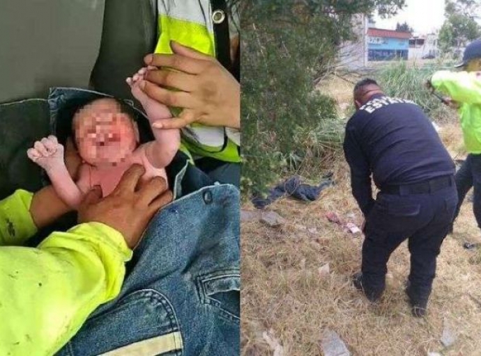 Rescatan a recién nacido abandonado