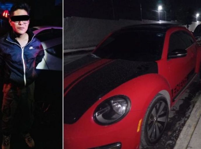 Cae jovencito por robo de automóvil