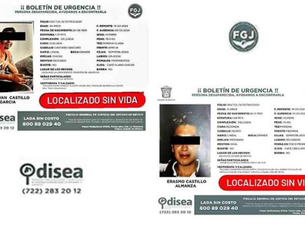 Identifican dos cuerpos hallados