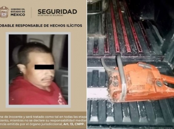 Capturan a talador clandestino; incautan motosierra y rollo de madera 