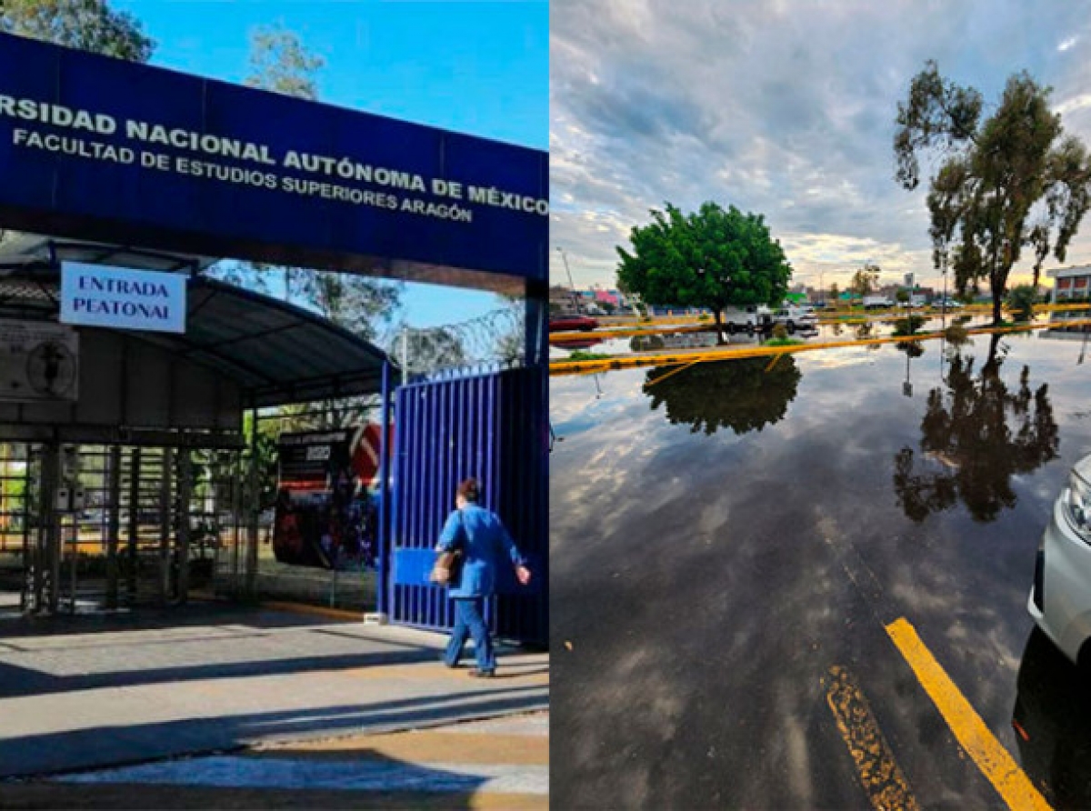 Suspenden clases en la FES Aragón por inundaciones 
