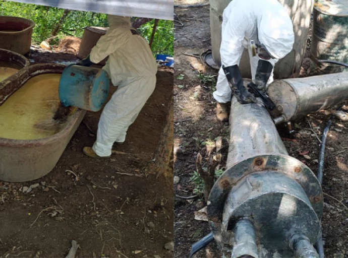 Desmantelan narcolaboratorios con más de 21 toneladas de metanfetamina