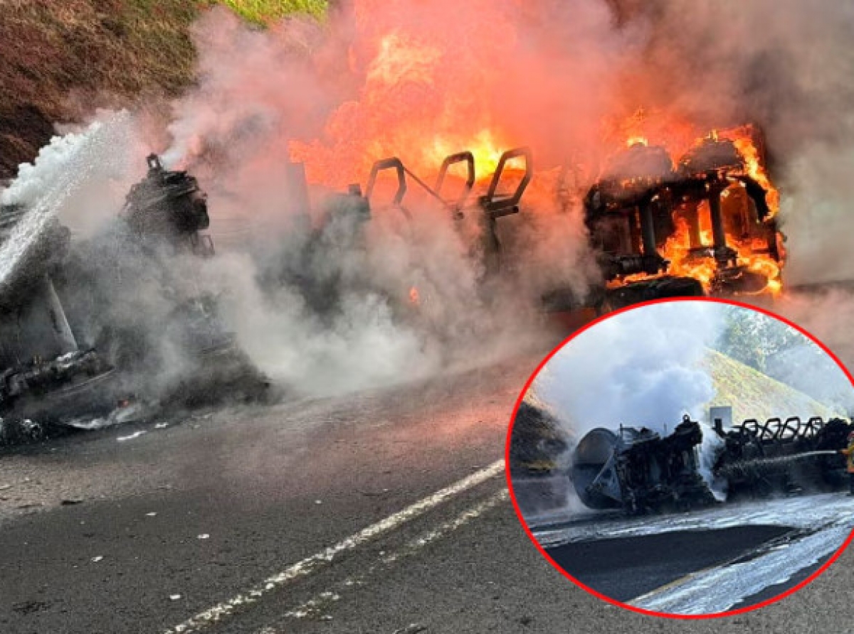 Explosión de pipa provoca cierre total de la México-Tuxpan 