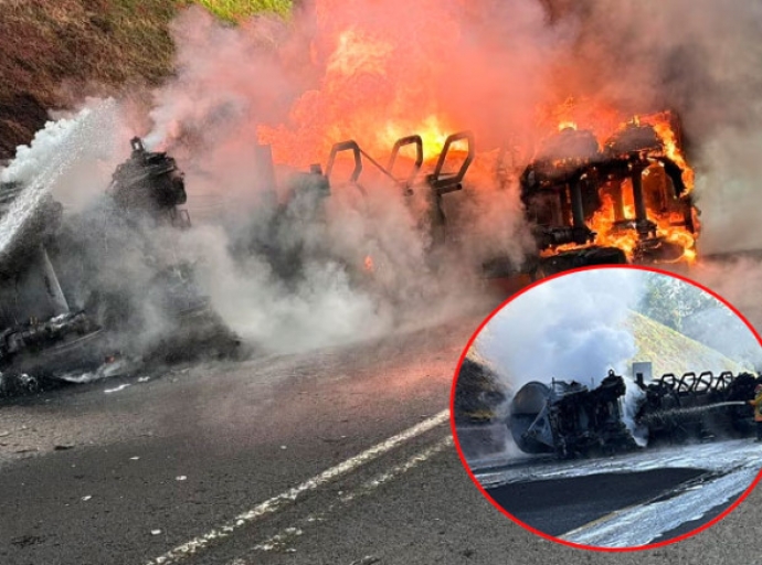 Explosión de pipa provoca cierre total de la México-Tuxpan 