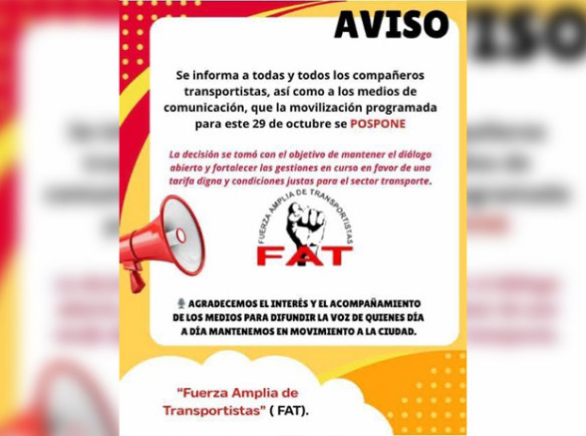 Transportistas posponen megabloqueo en CDMX