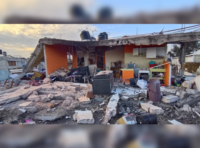Brutal explosión por fuga de gas destruye vivienda